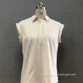 Women's linen lace short sleeves shirt